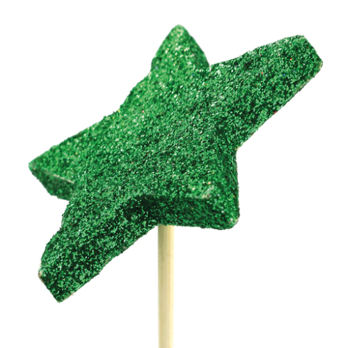 Glitter Star Pick Green