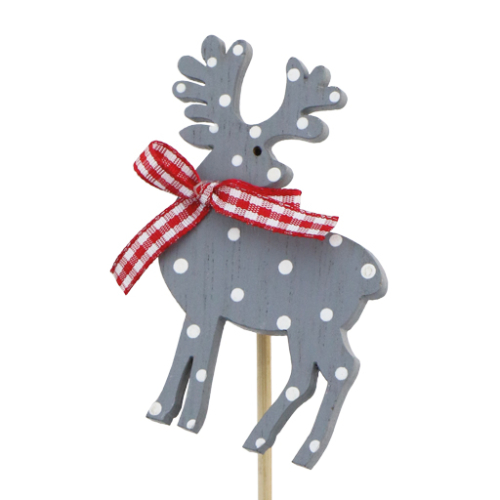 Bow tie dotted reindeer pick Grey