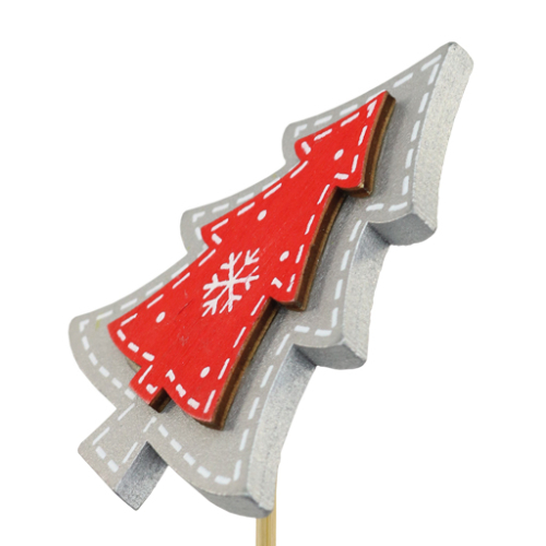 Christmas Duo tree pick Silver , Red